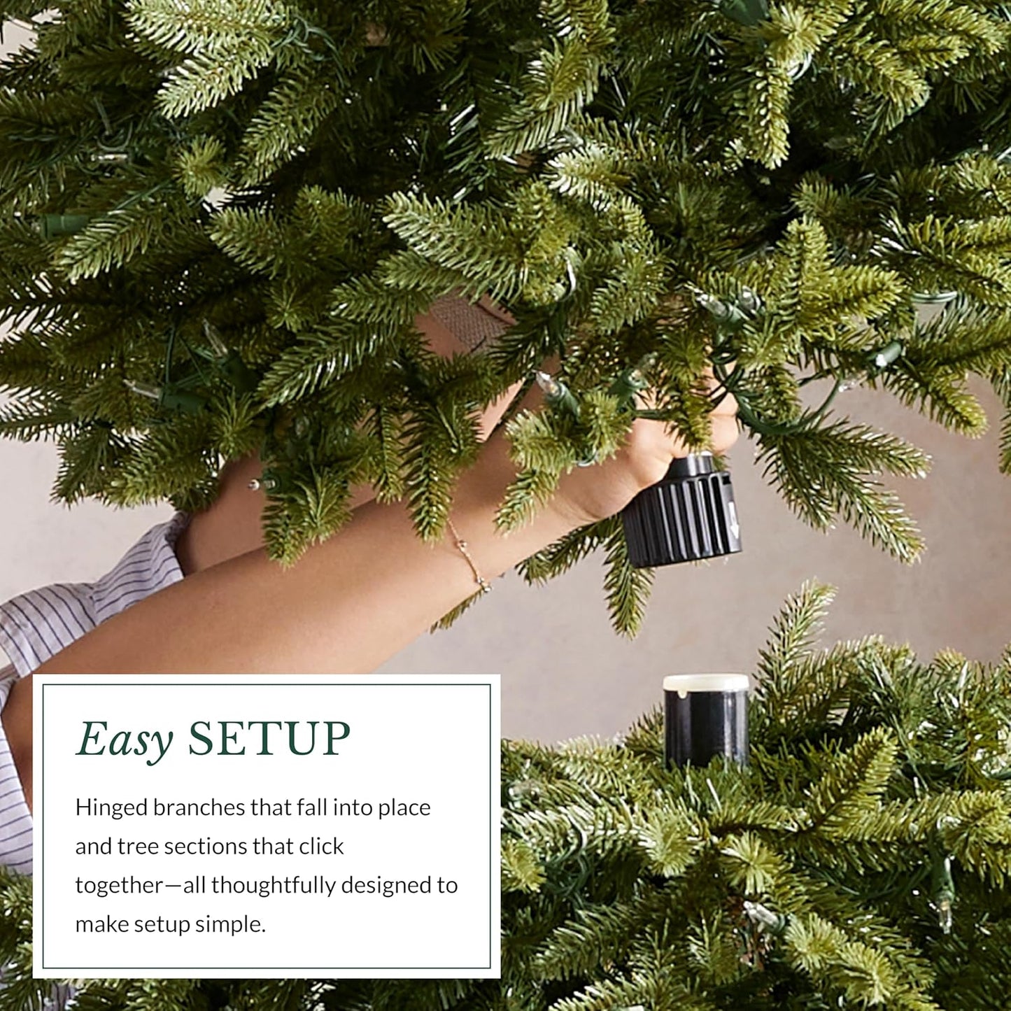 Balsam Hill 7.5 ft Unlit Classic Blue Spruce - Artificial Christmas Tree with 2,960+ Tips, Premium Stand, Storage Bag & Easy Assembly for Indoor Holiday Decorating