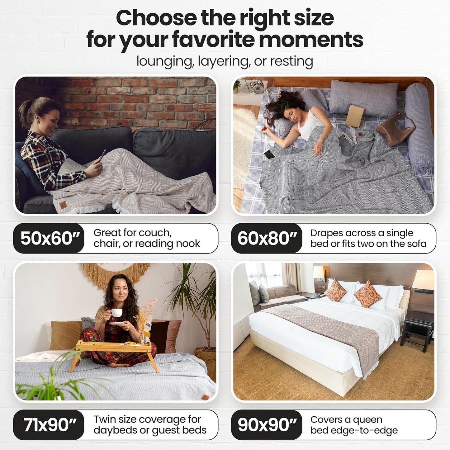 Gold Case Throw Blanket for Couch – 100% Recycled Turkish Cotton Blankets & Throws – Elegant Decorative Throw Blankets for Living Room Sofa – Woven Throws for Couch – Vintage Beige – 50x60