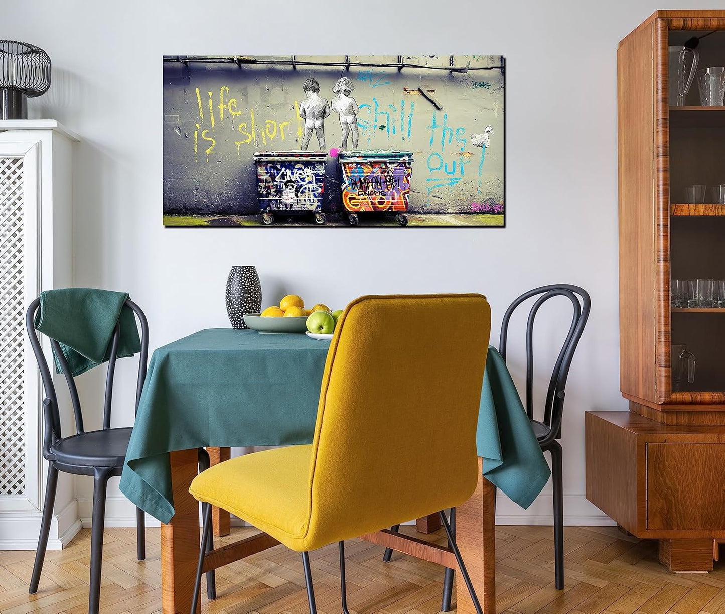 Graffiti Wall-Art - Large Abstract Art Wall Decor - Canvas Wall Art for Living Room Ready to Hang Size 59" x 29"