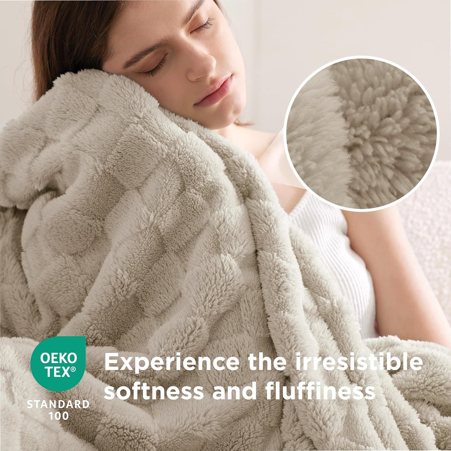 Bedsure GentleSoft King Size Blanket for Bed - Super Soft Cozy Blankets for Women Men Girls, Large Fuzzy Fleece Throw for Bedroom Decor, Light Brown,108x90 Inches