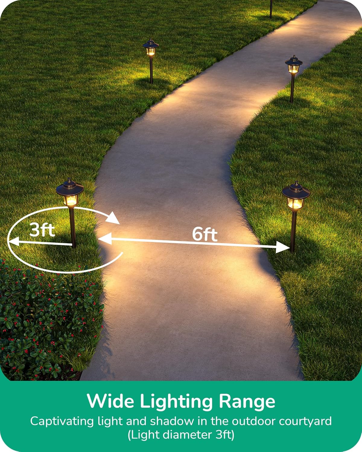 EDISHINE Low Voltage Pathway Lights Wired, 12V 3W 120LM 3000K Seed Glass Outdoor Landscape Lighting with Connectors, ORB Waterproof Electric LED Landscape Path Lights for Walkway Garden Yard, 10 Pack
