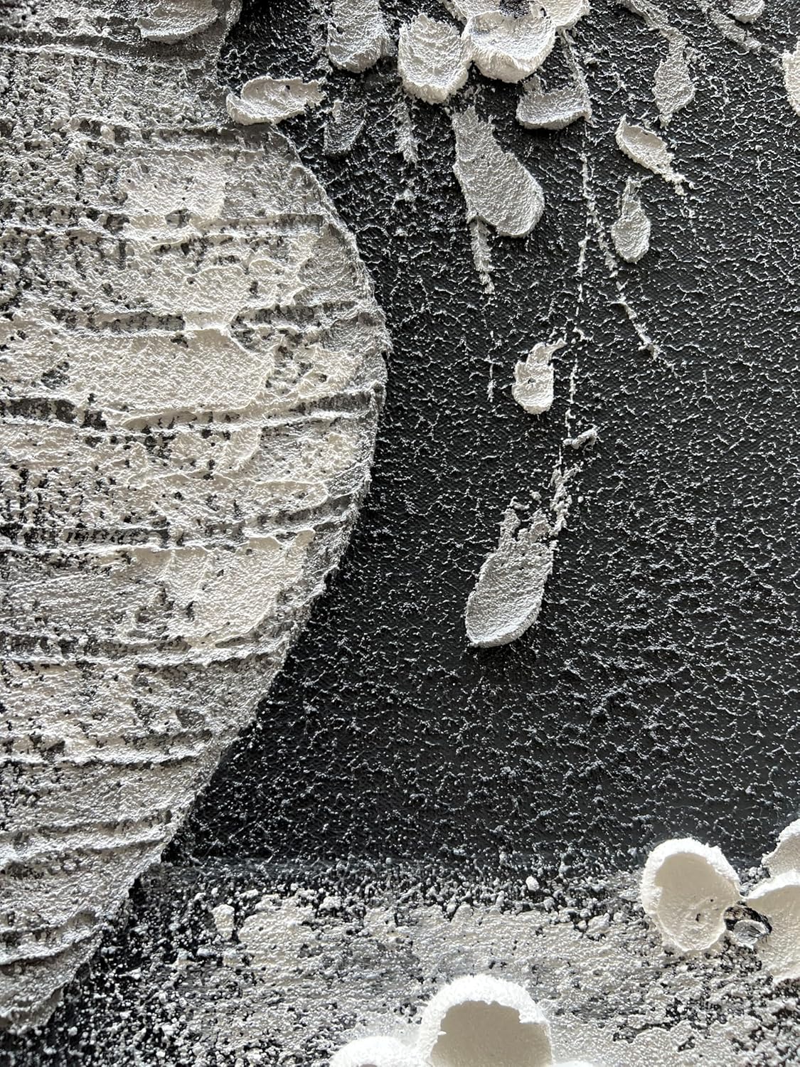 Epicler art Hand-painted abstract white flower art oil painting, 40x28 inch canvas wall art painting office home wall decorative art