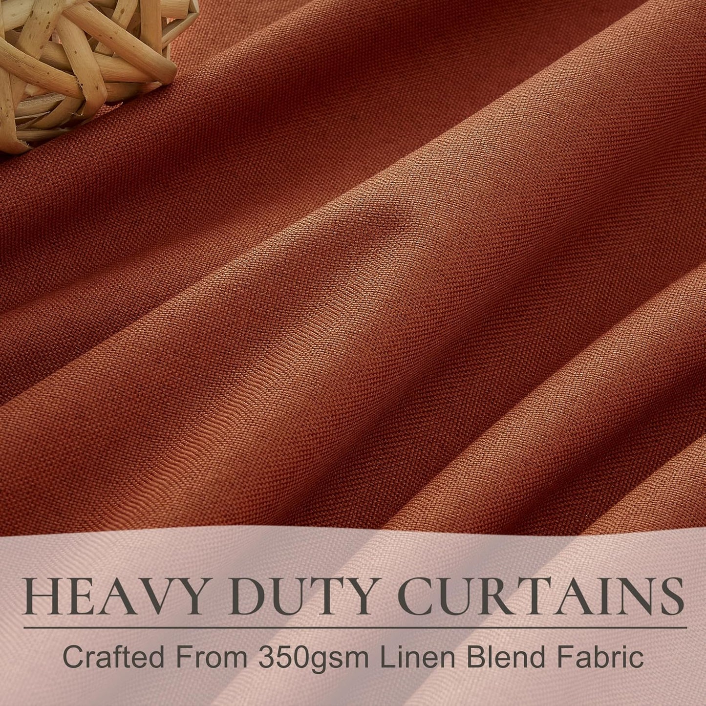 Fall Burnt Orange Curtains Pinch Pleated Blackout 90 Inches Long 2 Panels Set,Terracotta Autumn Color Decor Retro for Living Room/Bedroom Antique Copper Rust Boho 70s Window Drapes Thermal (W40"xL90")